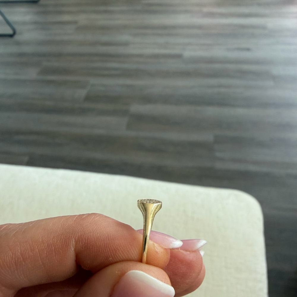 Gorjana Diamond Pave Signet Ring Size 5 - Picture 4 of 6